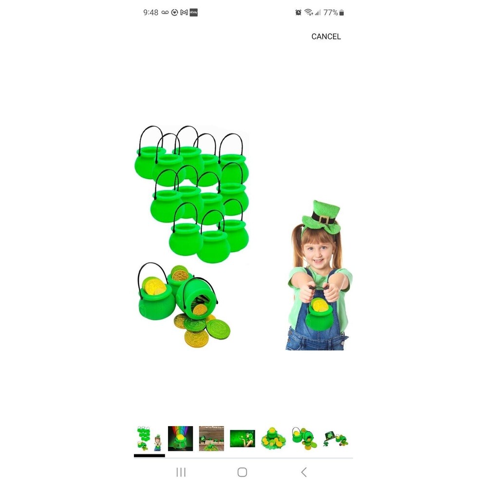 Green Candy Cauldron Kettles, Party Decoration Supplies, St. 12-Pack